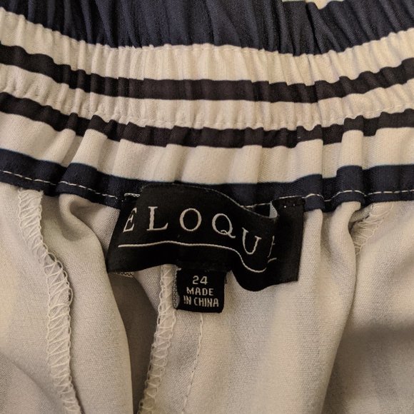 Eloquii Navy Striped Dress Slacks - Picture 2 of 3